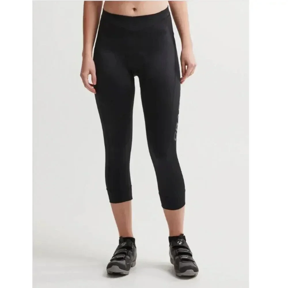 Craft Women's Essence Cycling Knickers Padded USPF50 Sz XS Black Cropped Pants - Picture 1 of 11